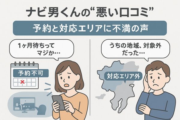 ナビ男くんの悪い口コミ（料金・予約・対応エリア）