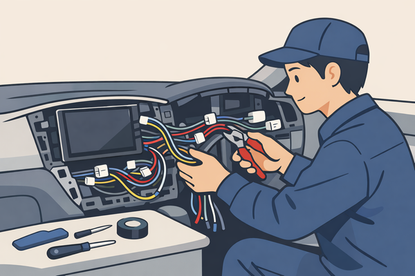 ナビ男くんの丁寧なカーナビ配線施工イメージ