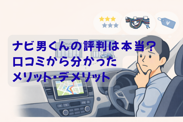 ナビ男くんの評判とディーラー比較を解説するカーナビ取り付けイメージ