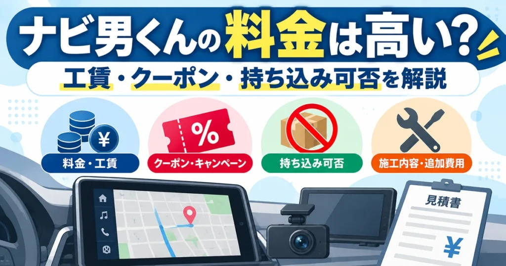 ナビ男くんの料金・工賃・クーポン・持ち込み可否を解説