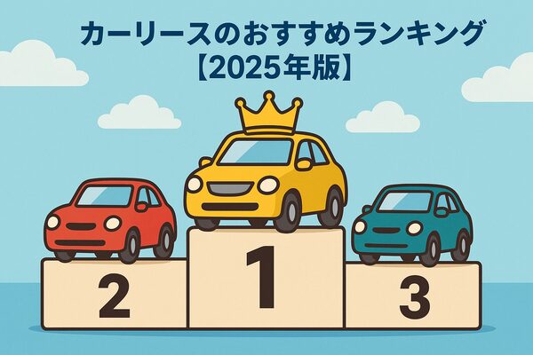 2025年版カーリースおすすめランキング（ニコノリ・SOMPOで乗ーる・ピタクル・リースナブル）を示すイラスト