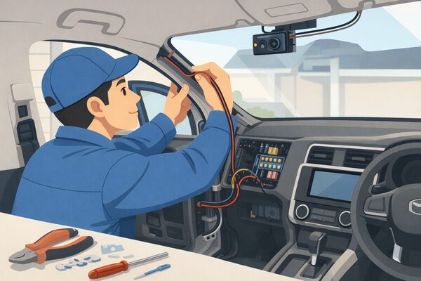 ドラレコ取り付け時の配線作業イメージ（追加費用が発生する理由）