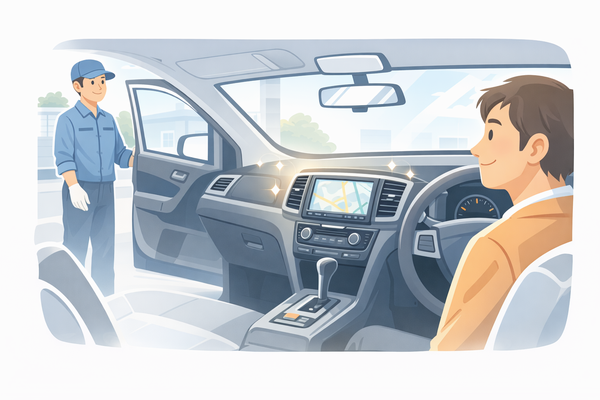 ナビ取付後のきれいな仕上がりイメージ（配線が見えないプロ施工）