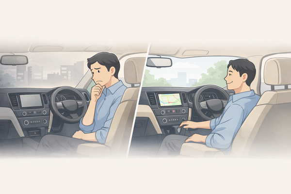 カーナビ持ち込み取付の費用イメージ（高い不安と適正価格の安心感の違い）