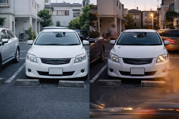 ZDR043とZDR018の違い｜駐車監視（タイムラプス録画）のイメージ比較