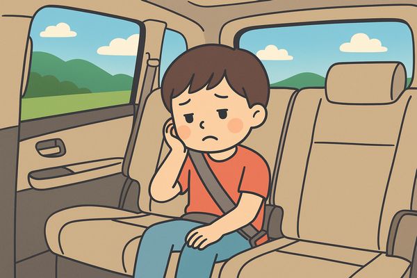 アルファード 後席が暇になりやすい理由を示すイメージ|子どもが退屈している様子