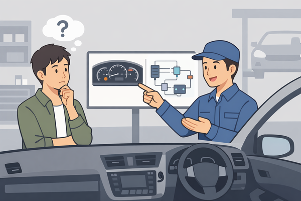 持ち込み取付が断られる理由を説明されるイラスト