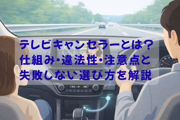 テレビキャンセラーの仕組みと走行中でもテレビが表示されるイメージ