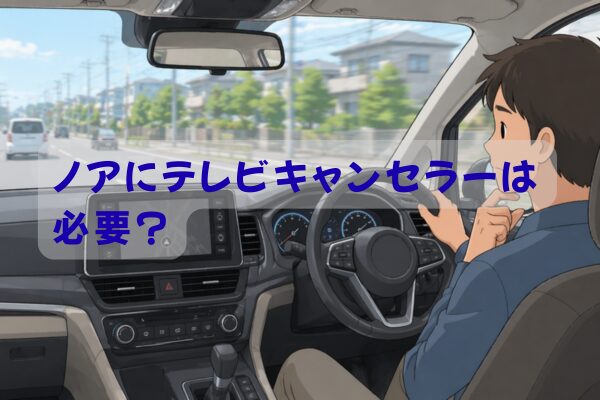 ノアでテレビキャンセラーが必要かどうか迷っている運転者のイメージ