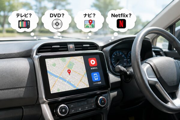 ディスプレイオーディオの機能や使い勝手を比較して導入を検討する車内イメージ